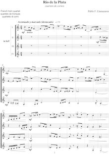 Partition complète, Río de la Plata, Horn or Trombone Quartet, Llamazares, Pablo Fernando