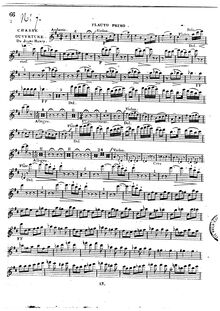 Partition flûte 1, 2, Chasse du Jeune Henry, Méhul, Etienne Nicolas