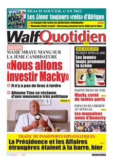 Walf Quotidien n°9178 - Du 29 au 30 octobre 2022
