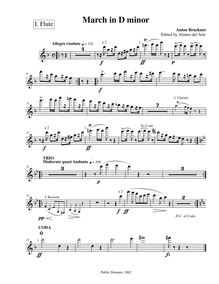 Partition flûte 1, March en D minor, D minor, Bruckner, Anton