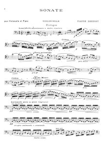 Partition complète et , partie, Sonate pour violoncelle et piano ; violoncelle Sonata