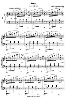 Partition No.1, 12 Etudes, Op.105, Burgmüller, Friedrich