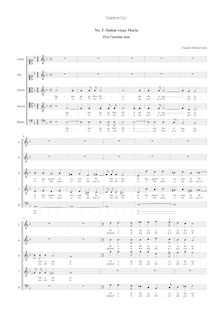 Partition Vocal score, Stabat Virgo Maria, Era l anima mia, Monteverdi, Claudio