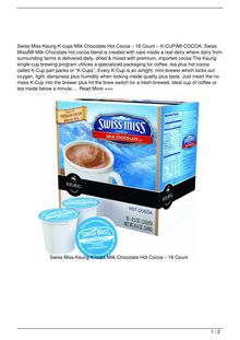 Swiss Miss Keurig Kcups Milk Chocolate Hot Cocoa 8211 16 Count Food Reviews