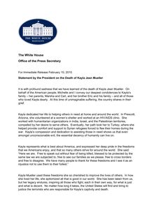 Etat islamique - Obama confirme le décès de l otage Kayla Jean Mueller