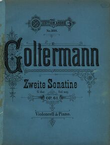 Partition couverture couleur, Sonatina No.2, Goltermann, Georg