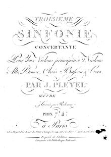 Partition Solo violon 2, Sinfonie concertante No.3, A major, Pleyel, Ignaz