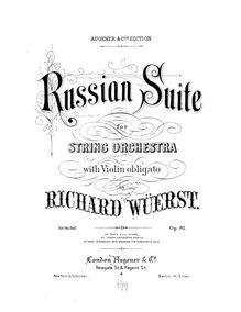Partition complète, russe , Op.81, Russian Suite in E minor for string orchestra with violin obligato
