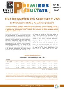 Bilan démographique de la Guadeloupe en 2006