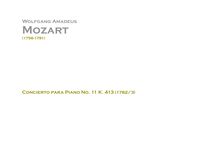 Partition Orchestral Score, Piano Concerto No.11, F major, Mozart, Wolfgang Amadeus