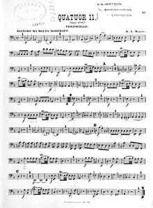 Partition violoncelle, corde quatuor No.13, D minor, Mozart, Wolfgang Amadeus par Wolfgang Amadeus Mozart
