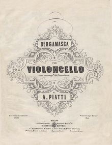 Partition de piano (color), La Bergamasca, A major, Piatti, Alfredo Carlo