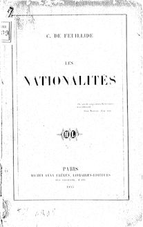 Les nationalités / C. de Feuillide (J.-G. Cappot)