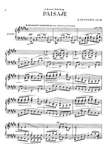 Partition complète, Paisaje, Op.35, Granados, Enrique