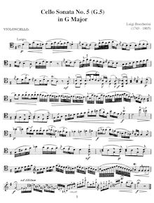 Partition de violoncelle, violoncelle Sonata en G Major, G.5 par Luigi Boccherini