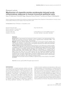 Mechanism of cigarette smoke condensate-induced acute inflammatory response in human bronchial epithelial cells