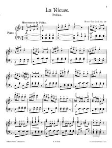 Partition complète, La rieuse, Op.79, La rieuse: Polka, F major