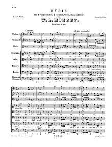 Partition complète, Missa brevis, F major, Mozart, Leopold