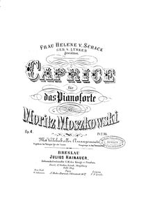 Partition complète, Caprice, A minor, Moszkowski, Moritz