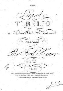 Partition violon, corde Trio, Grand trio à violino, viola e violoncello.