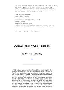 Coral and Coral Reefs