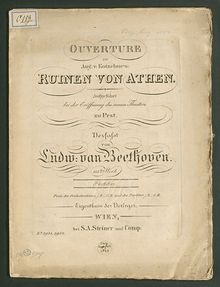 Partition complète, Die Ruinen von Athen, The Ruins of Athens, Beethoven, Ludwig van par Ludwig van Beethoven