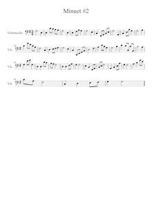 Partition Minuet,  No.2 en G major, G major, Cohen, Roberto Cesar