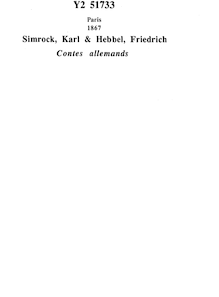 Contes allemand / imités de Hebel et de Karl Simrock ; par N. Martin