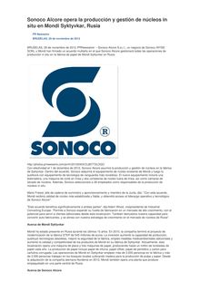 Sonoco Alcore opera la producción y gestión de núcleos in situ en Mondi Syktyvkar, Rusia