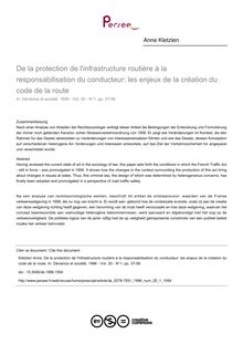 De la protection de l infrastructure routière à la responsabilisation du conducteur: les enjeux de la création du code de la route - article ; n°1 ; vol.20, pg 37-58