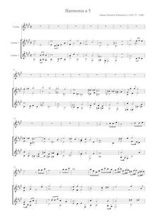 Partition complète, Harmonia à 5, B♭ major, Schmelzer, Johann Heinrich