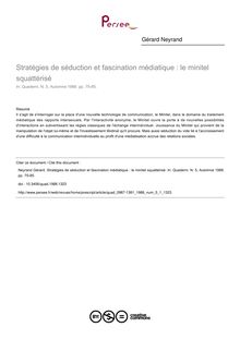 Stratégies de séduction et fascination médiatique : le minitel squattérisé - article ; n°1 ; vol.5, pg 75-85