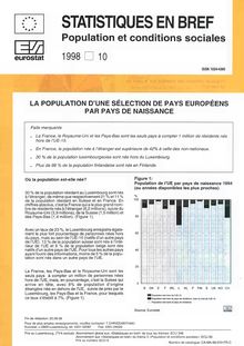 La population d une sélection de pays européens par pays de naissance