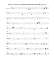 Partition Trombone 3 (aussi Continuo) , partie, Sonata en D minor