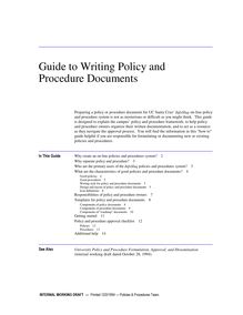 Guide to writing policy and procedure documents