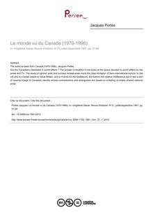 Le monde vu du Canada (1970-1990) - article ; n°1 ; vol.31, pg 51-64