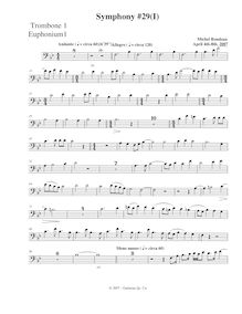 Partition Trombone 1, Symphony No.29, B♭ major, Rondeau, Michel