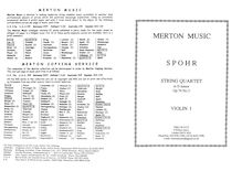 Partition parties complètes, 3 corde quatuors, Op.74, Spohr, Louis