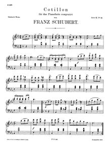Partition complète, Cotillon, D.976, Schubert, Franz par Franz Schubert