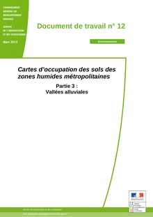 Cartes d occupation des sols des zones humides métropolitaines. : Partie 3 : Vallées alluviales.