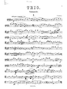 Partition violoncelle , partie, Piano Trio en E major, Bretón, Tomás