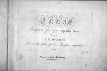 Partition complète, Tänze für den Apollo Saal, Op.27, Hummel, Johann Nepomuk