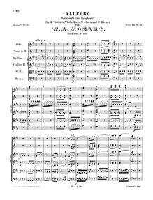Partition complète, Allegro, Symphony No.51, D major, Mozart, Wolfgang Amadeus