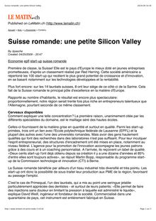 Suisse romande_ une petite Silicon Valley