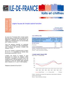 Légère hausse de l emploi salarié francilien