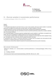 - Diurnal variation in oculomotor performance - article ; n°1 ; vol.50, pg 201-215