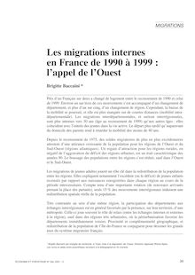 Les migrations internes en France de 1990 à 1999 : l appel de l Ouest 