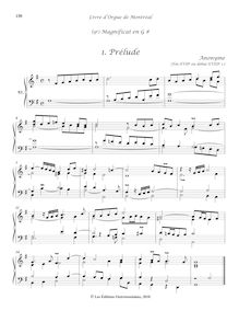 Partition 93-9, (9e) Magnificat en G #: , Prélude - , Duo - , Récit - , Basse - , Cornet - , Dialogue - , Plein Jeu, Livre d orgue de Montréal