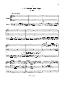 Partition complète, Prelude et Fugue en C minor, Arnstadt, C minor