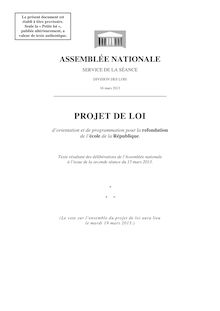 Projet de loi - la refonte des écoles de la république ( mars 2013)